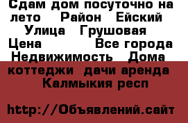 Сдам дом посуточно на лето. › Район ­ Ейский › Улица ­ Грушовая › Цена ­ 3 000 - Все города Недвижимость » Дома, коттеджи, дачи аренда   . Калмыкия респ.